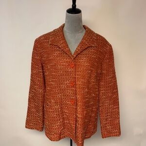 Cold water Creek Womens SZ est.16W Blazer Orange Office Business professional